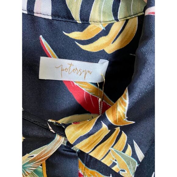 Peterysn Savani Ravello Satin Button Down Blouse Women's Size XS NWT - Picture 6 of 10